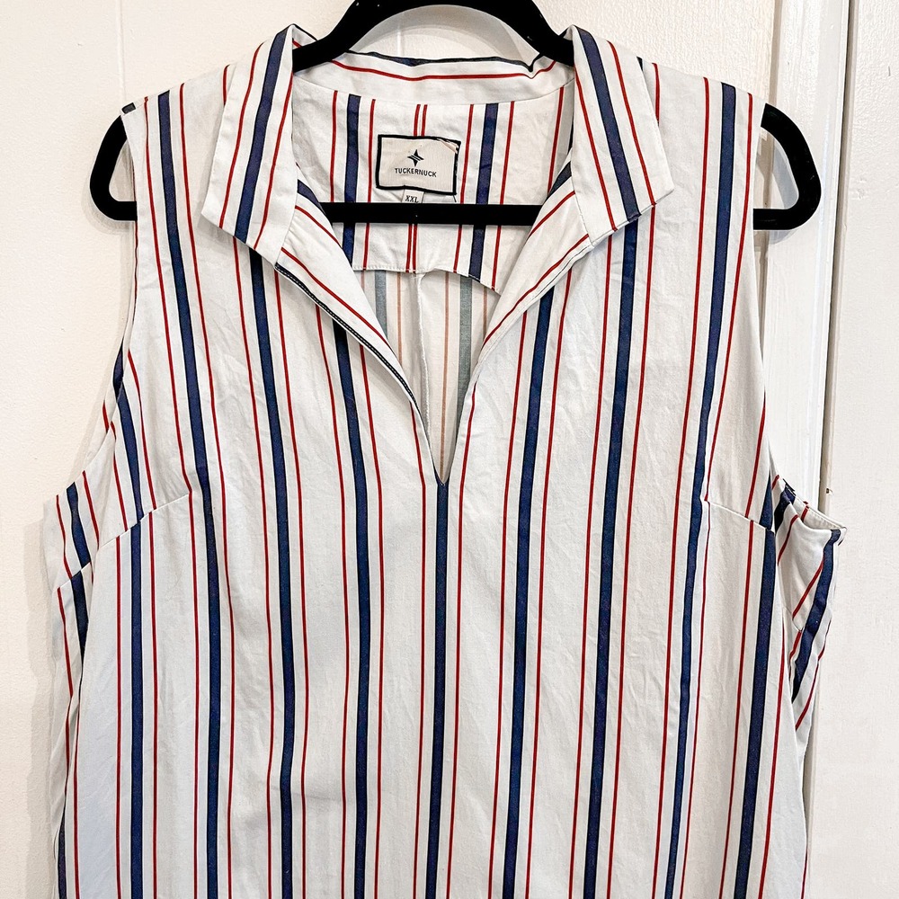 Tuckernuck Striped Mini Dress - White, Red, Blue - Picture 4 of 13